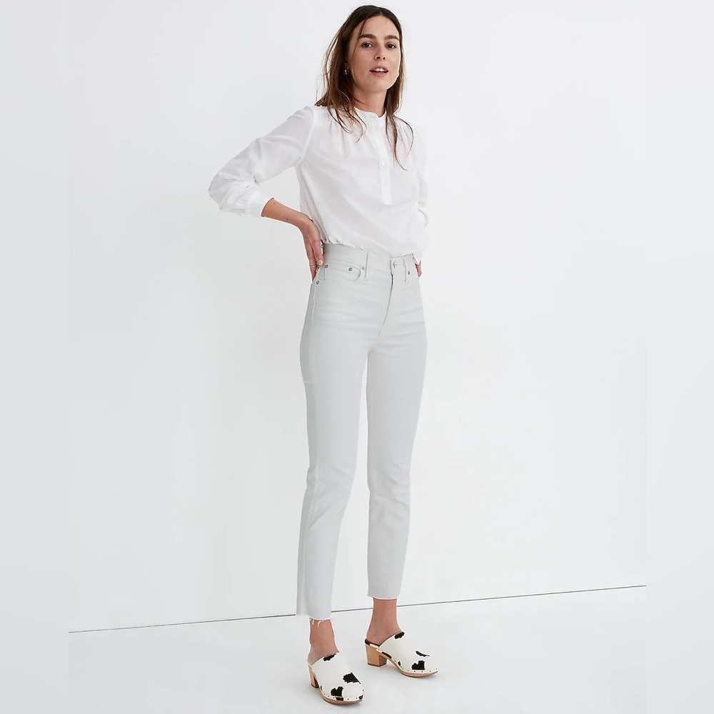 Madewell Perfect Vintage Jeans Tile White Raw Hem
